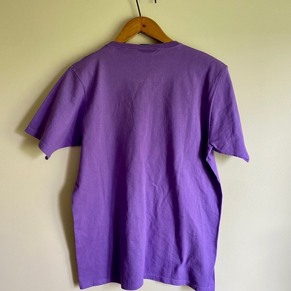 Vintage Purple Floral Angel Graphic Cotton T-Shirt - Picture 4 of 4